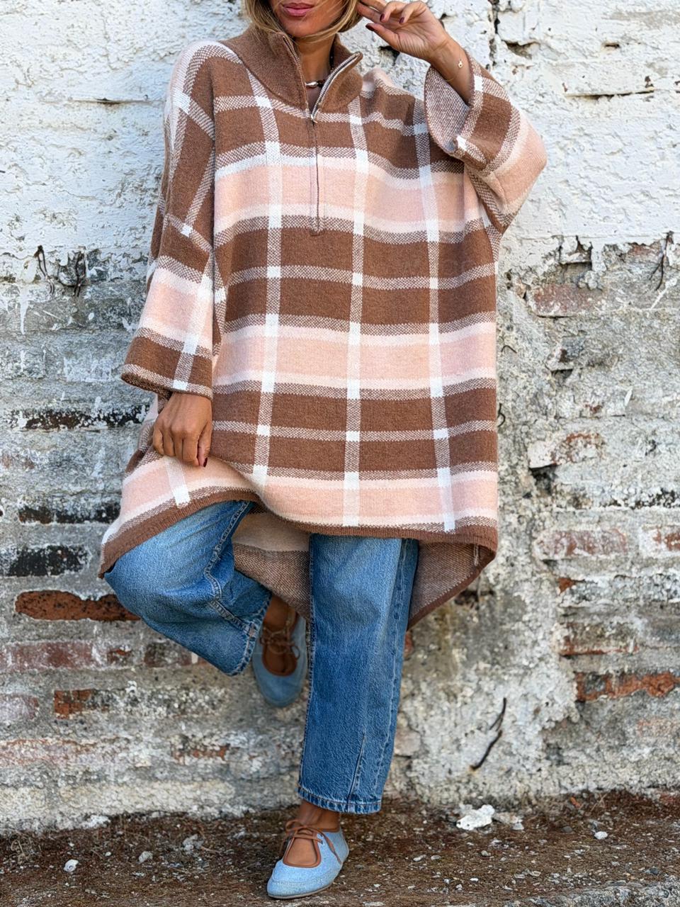 Sweater/Oversize Chloe camel/rosa