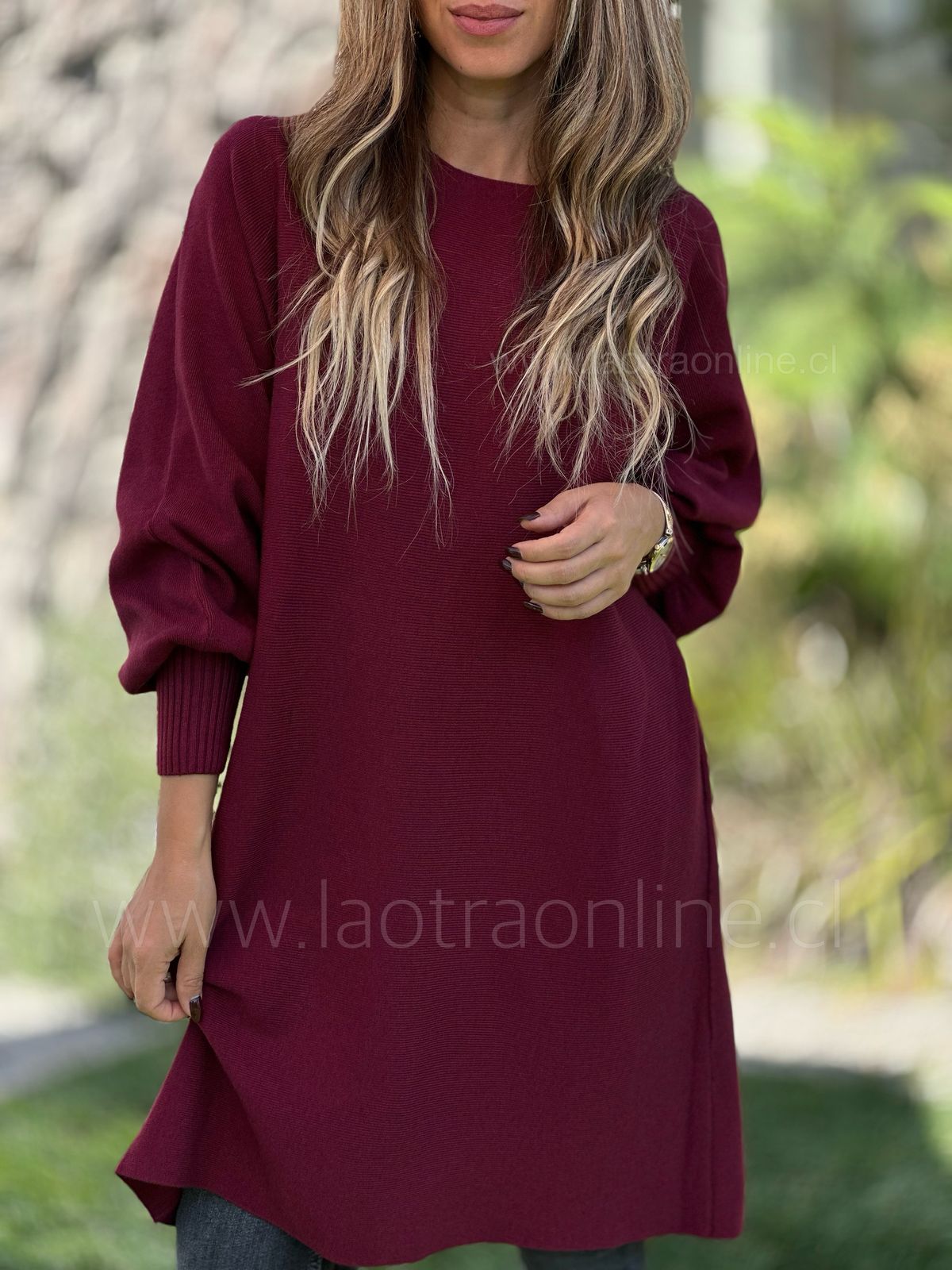 Sweater/vestido Bombay cherry