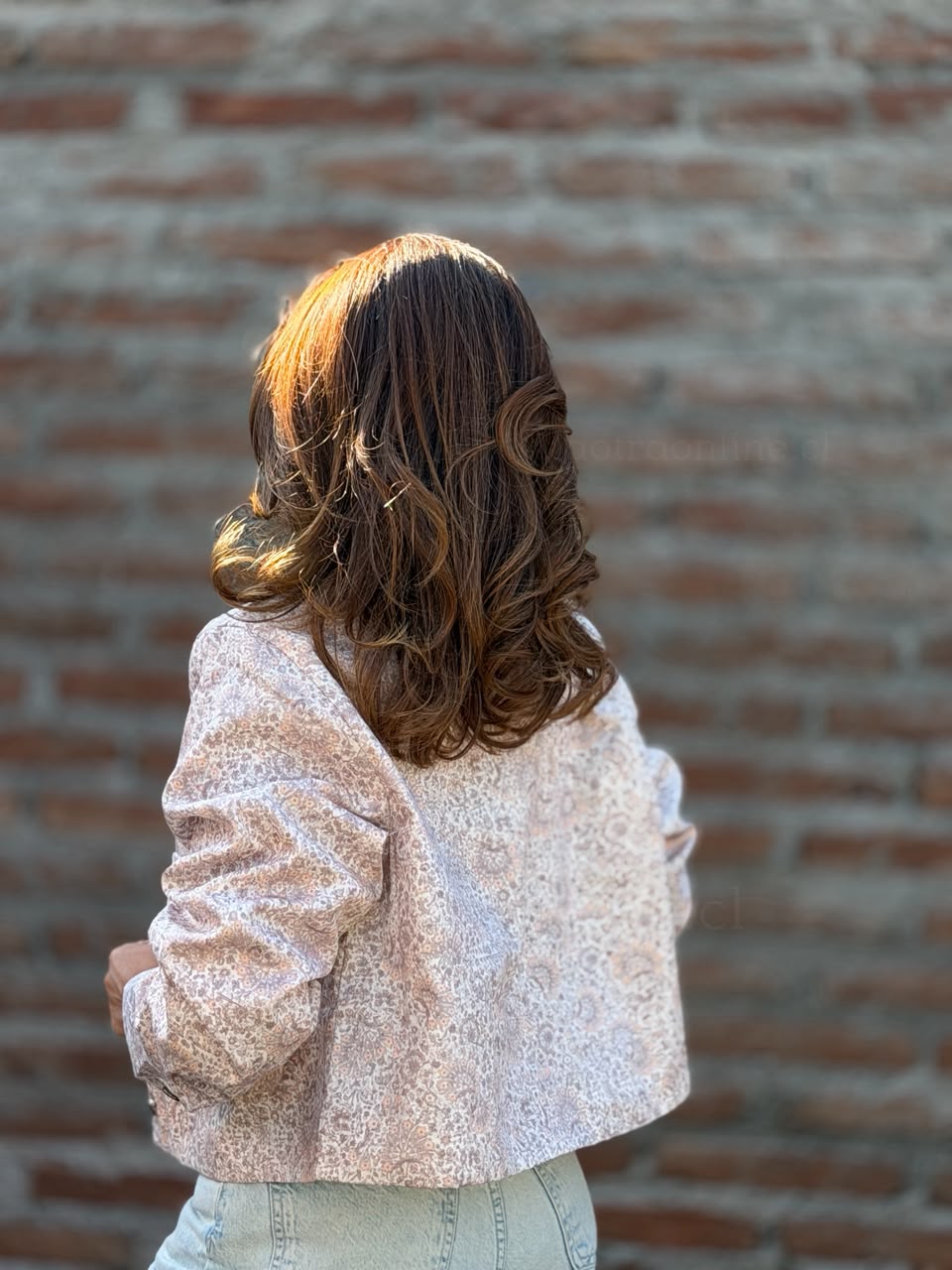 Chaqueta Floreada marrón
