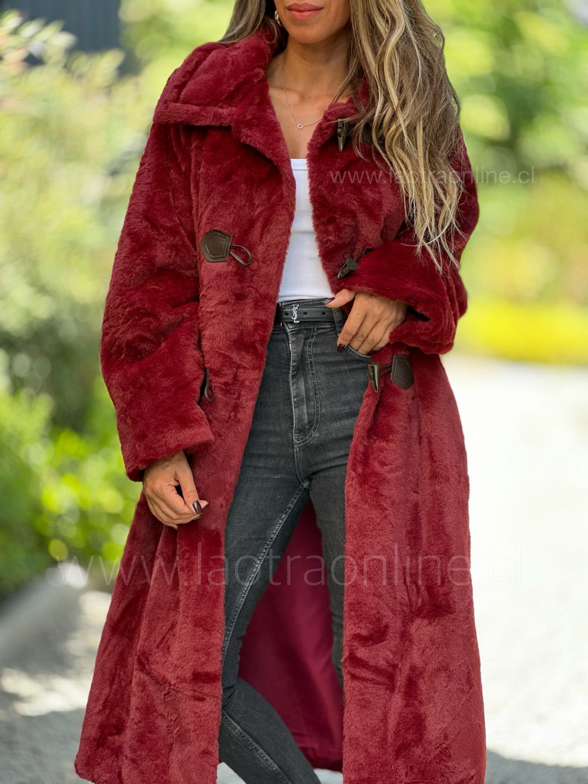 Abrigo Princesa Diana guinda