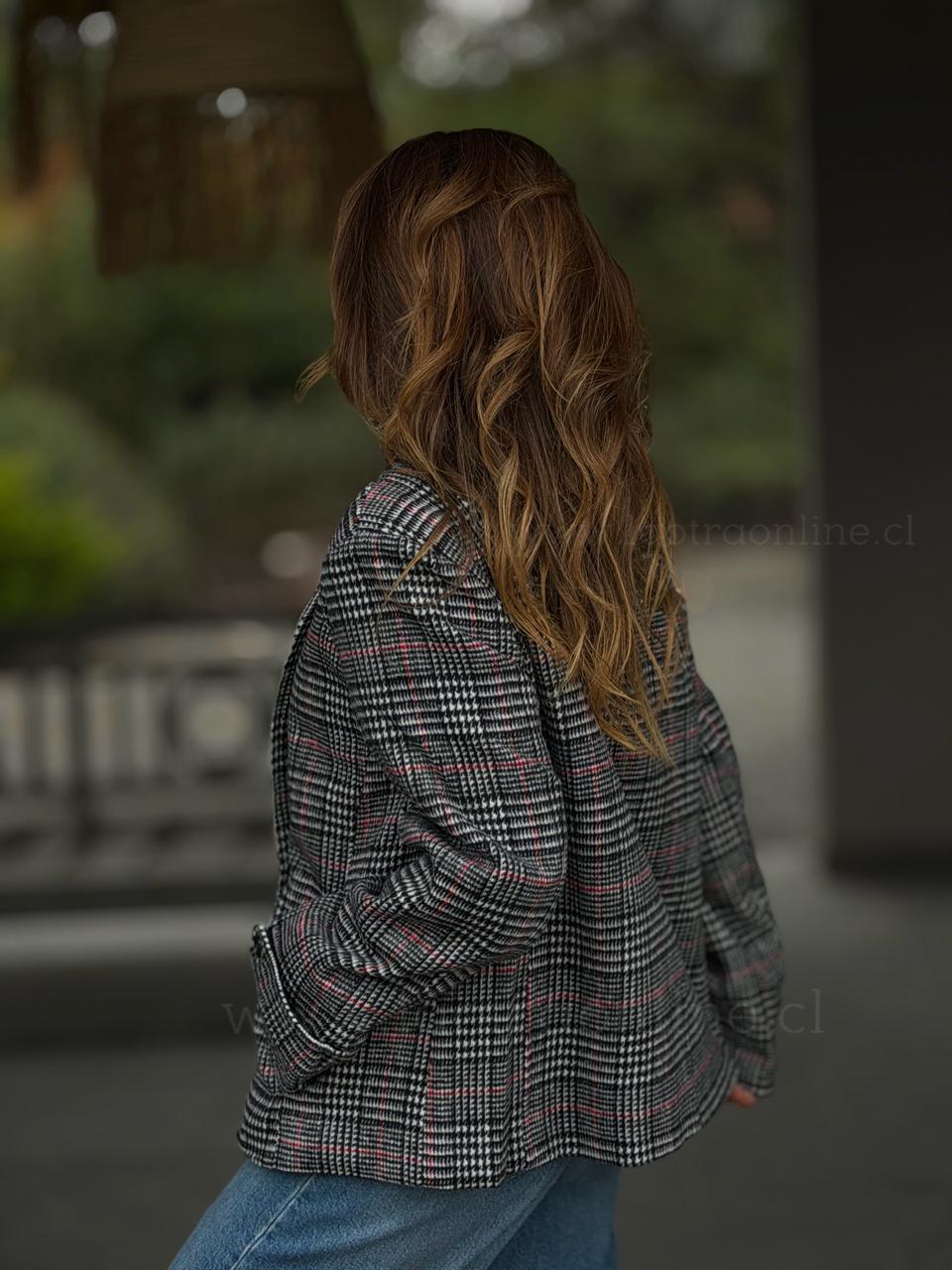 Abrigo Trench Cuadros rojo marengo