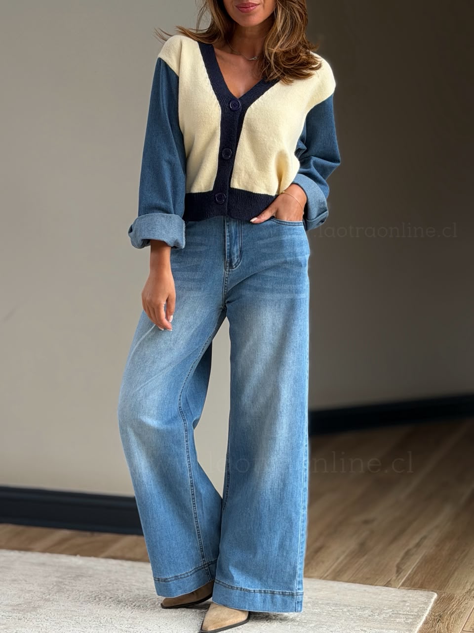Jeans mezclilla basta gruesa celeste