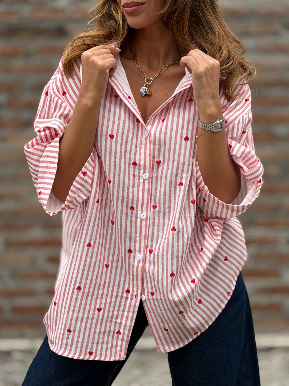 Blusa Mini corazón rosa