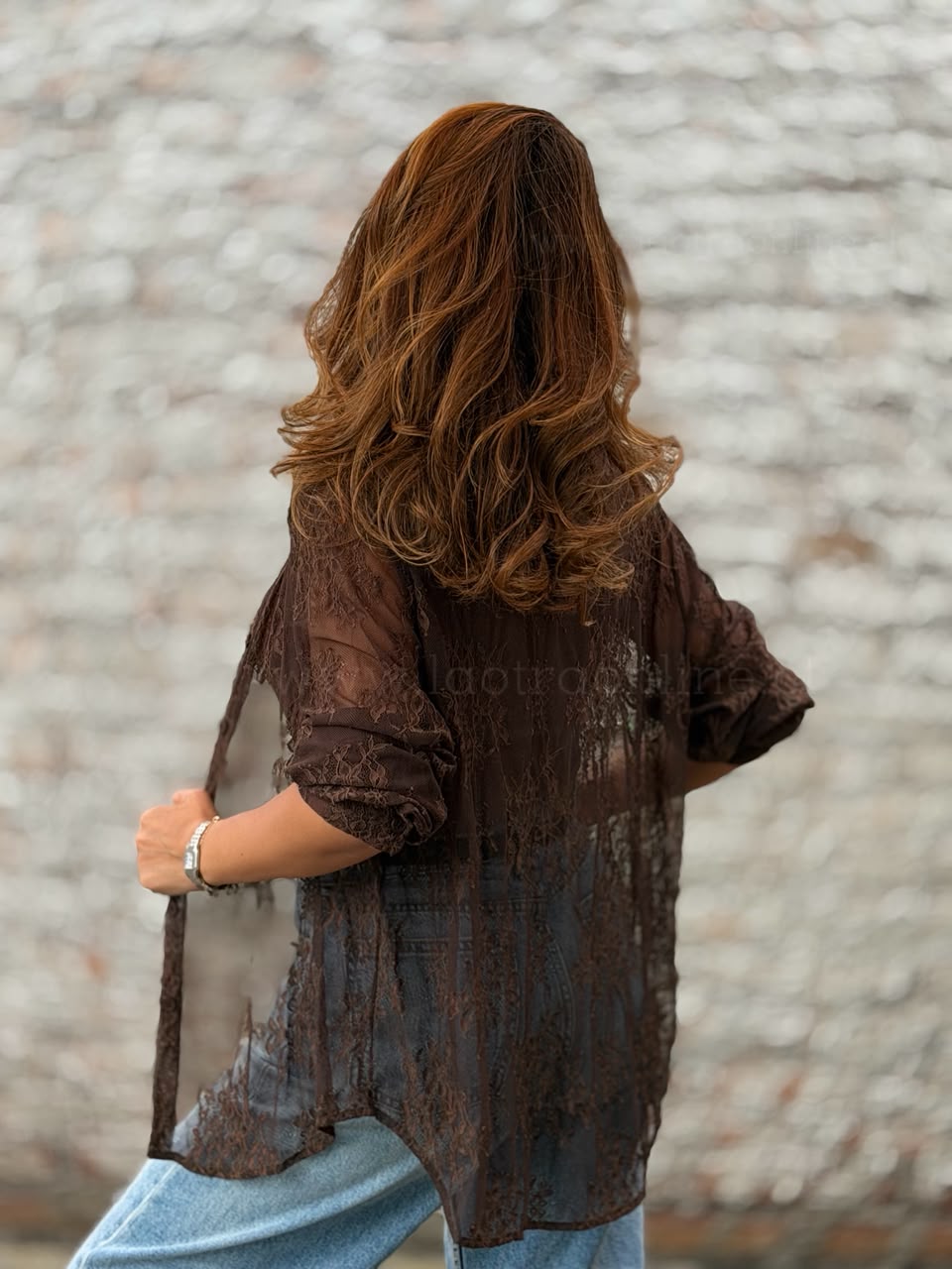 Blusa Encaje Wow marrón
