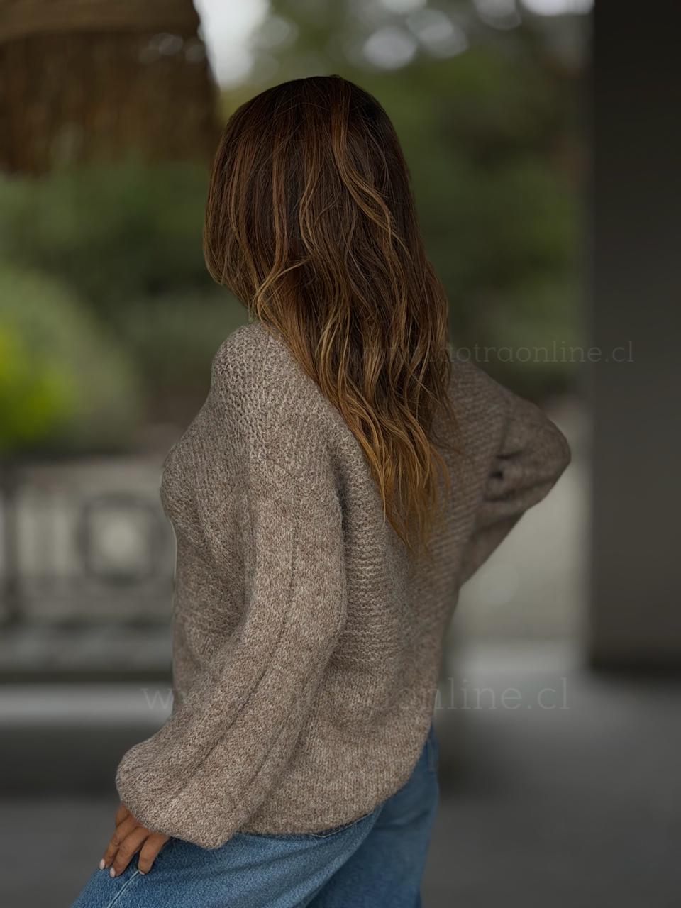 Sweater manga Globo taupe