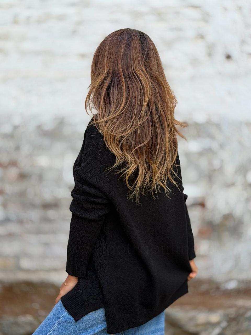 Sweater Hojas negro