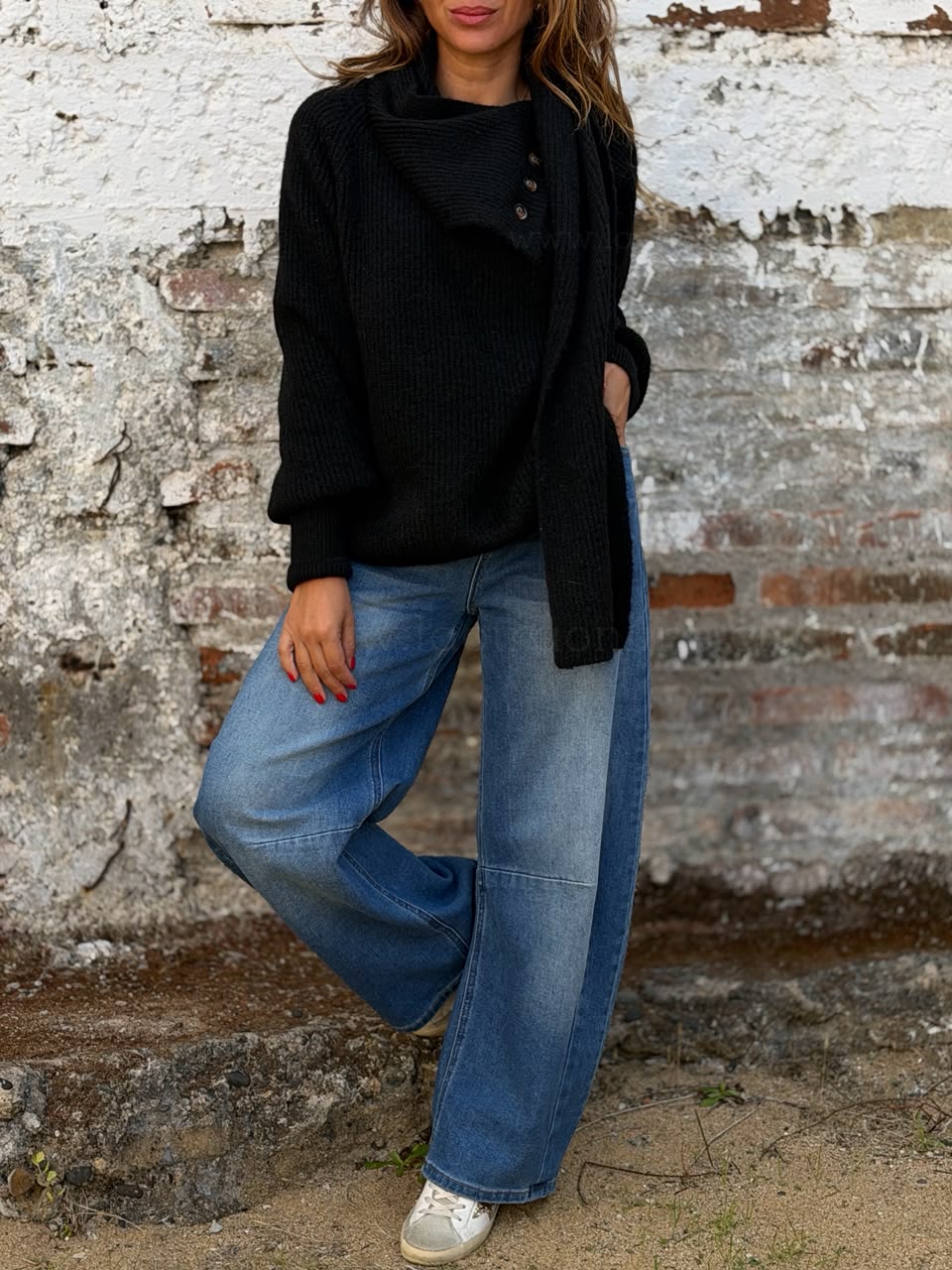 Sweater+Bufanda negro