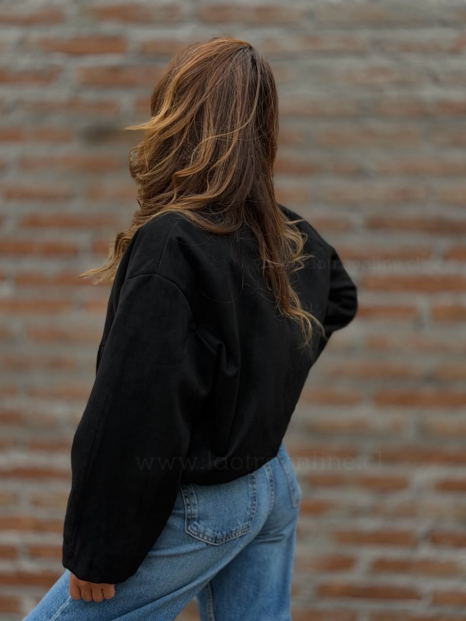 Chaqueta Globo Gamucina negro