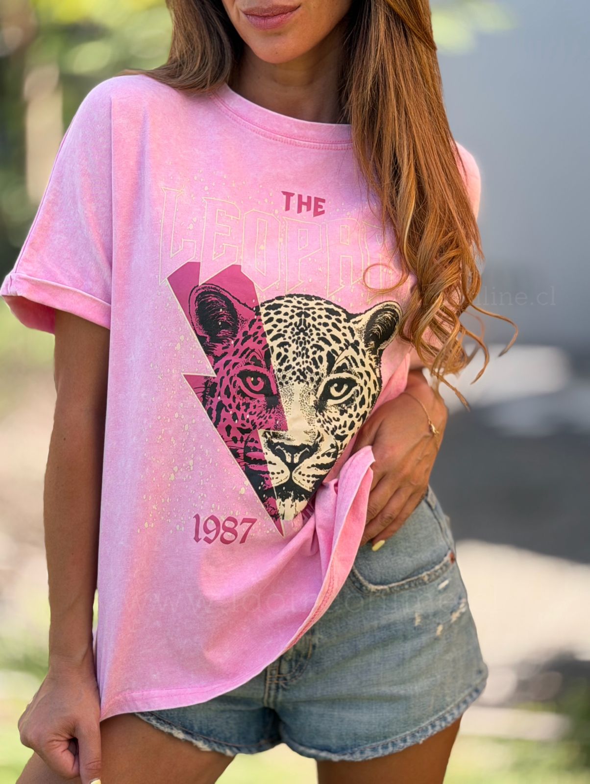 Polera Jaguar Rayo rosa