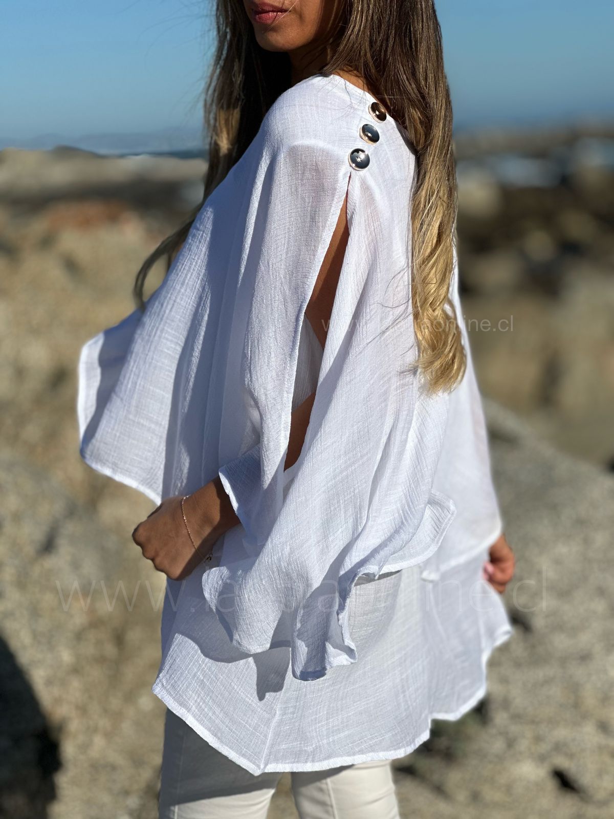 Polera Coral blanco
