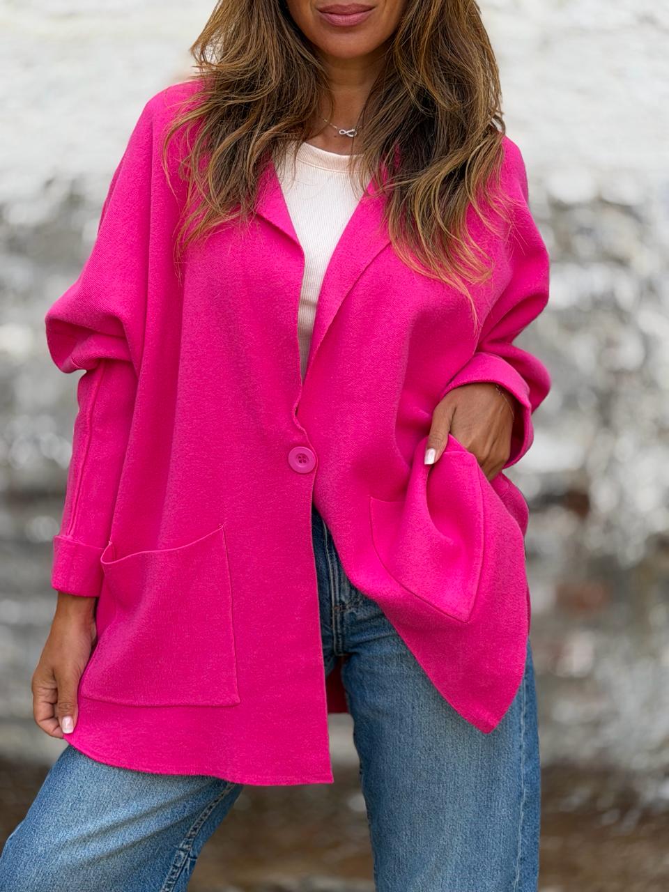Blazer lana fucsia