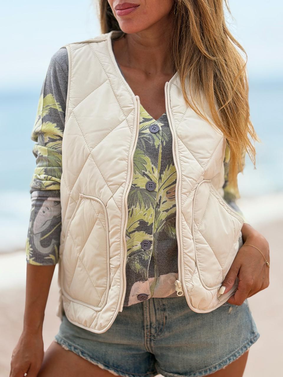 Sin mangas Sol crema