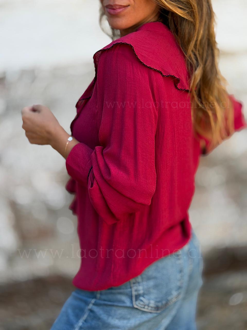Blusa Vuelitos bordado frambuesa