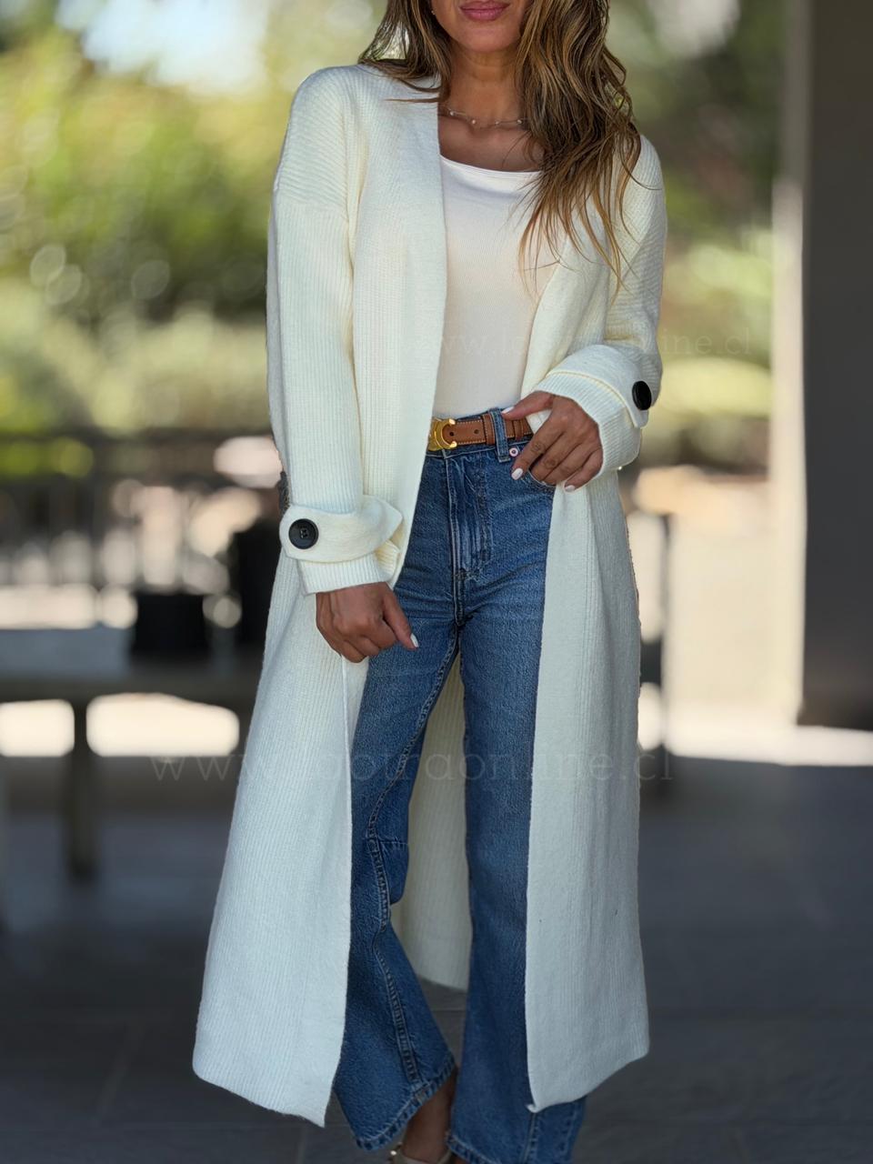 Maxi Cárdigan Sophie crema