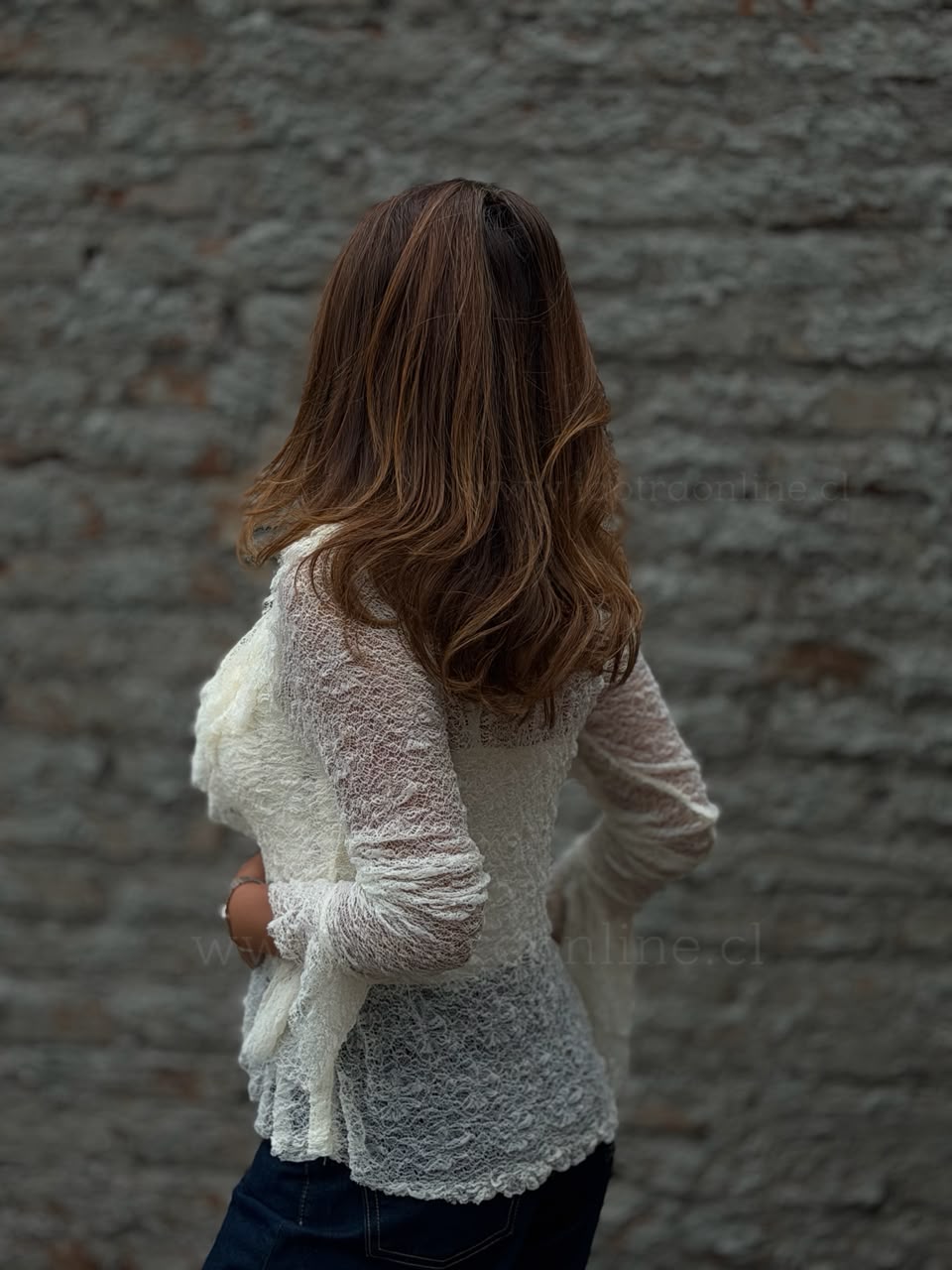 Blusa Encaje Italiana beige