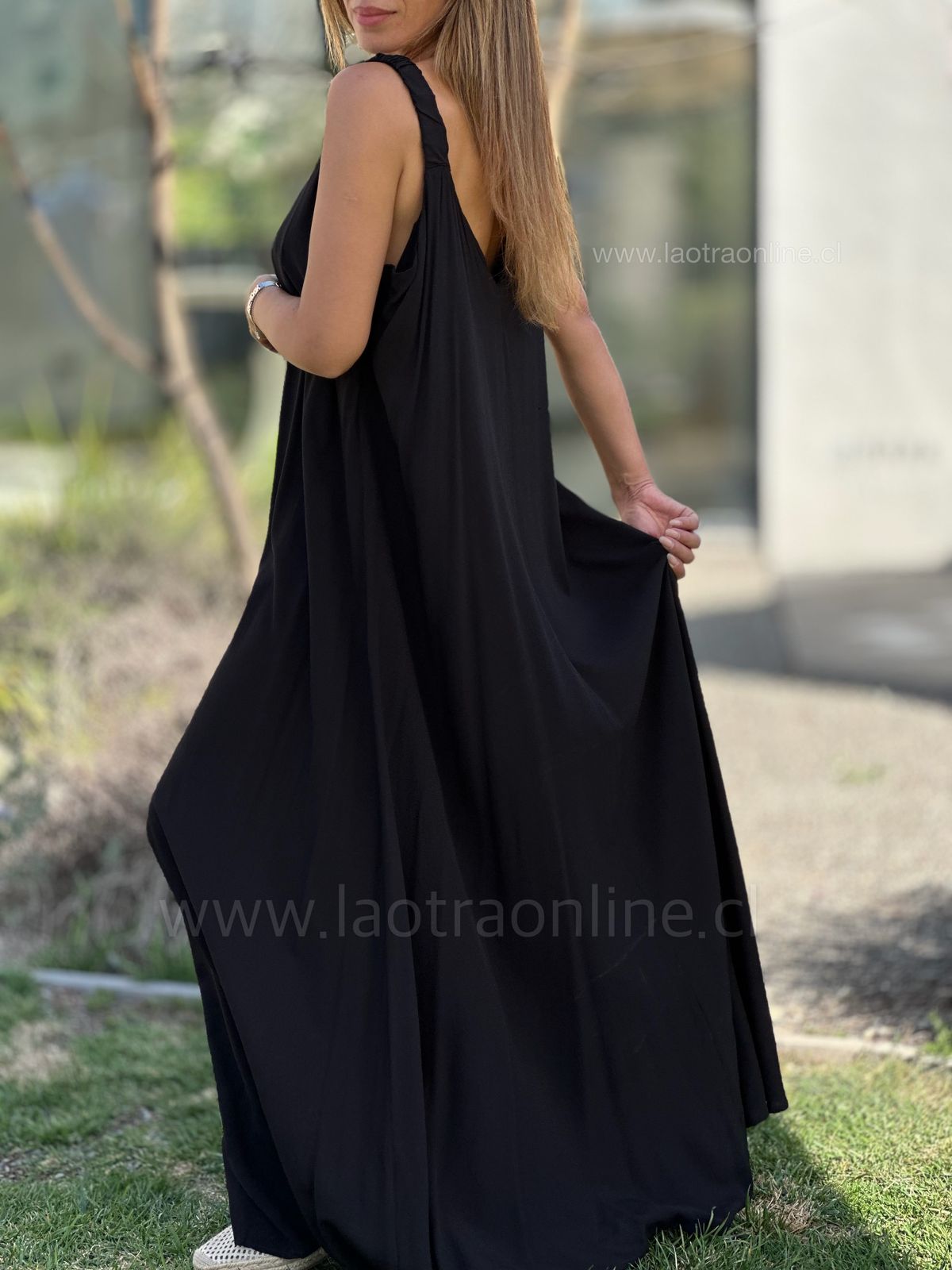 Maxi vestido Playa negro