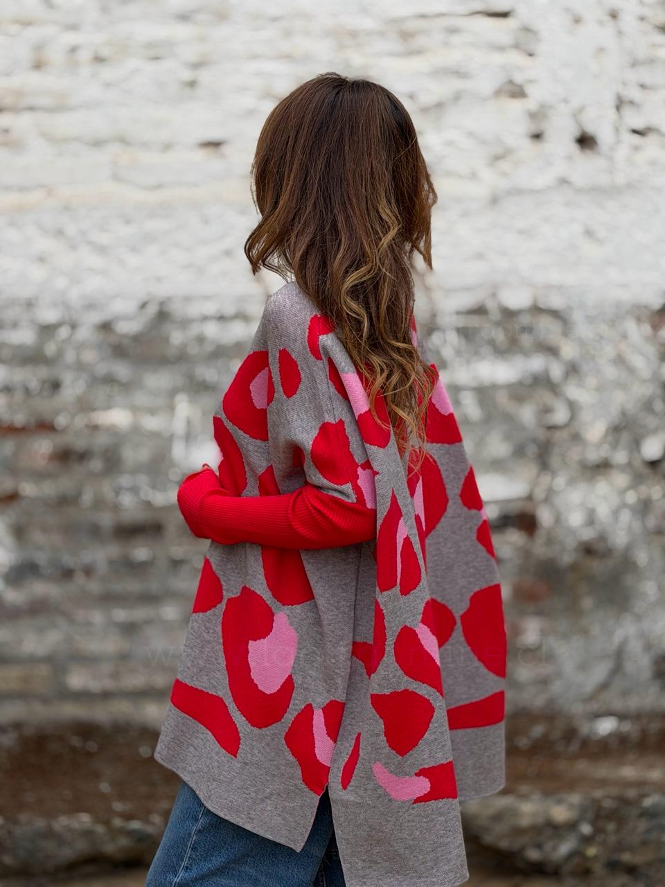 Sweater Print gris/rojo