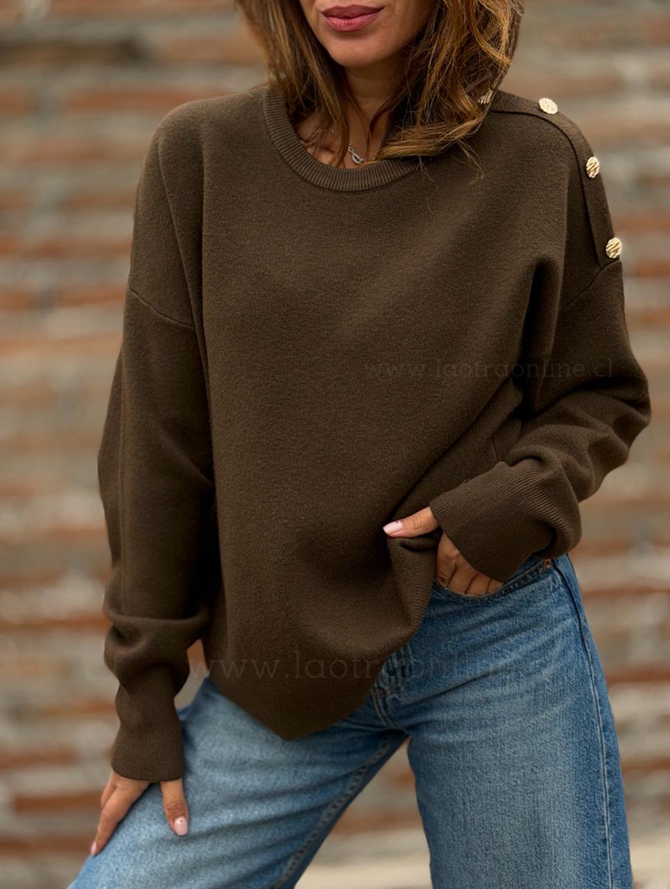 Sweater Hombro Bello marrón