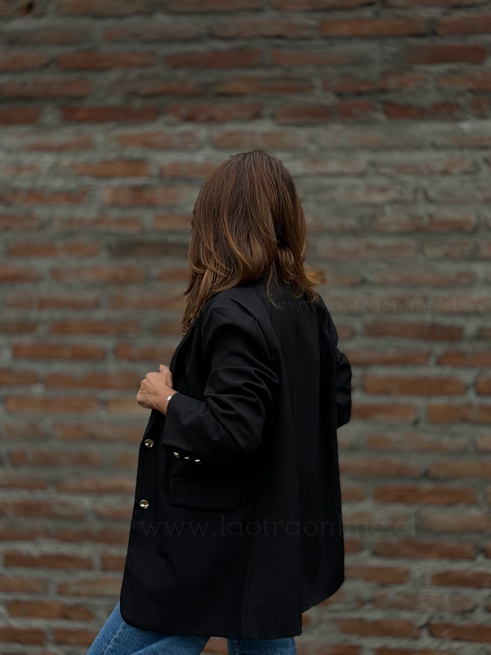 Blazer Botón precioso negro