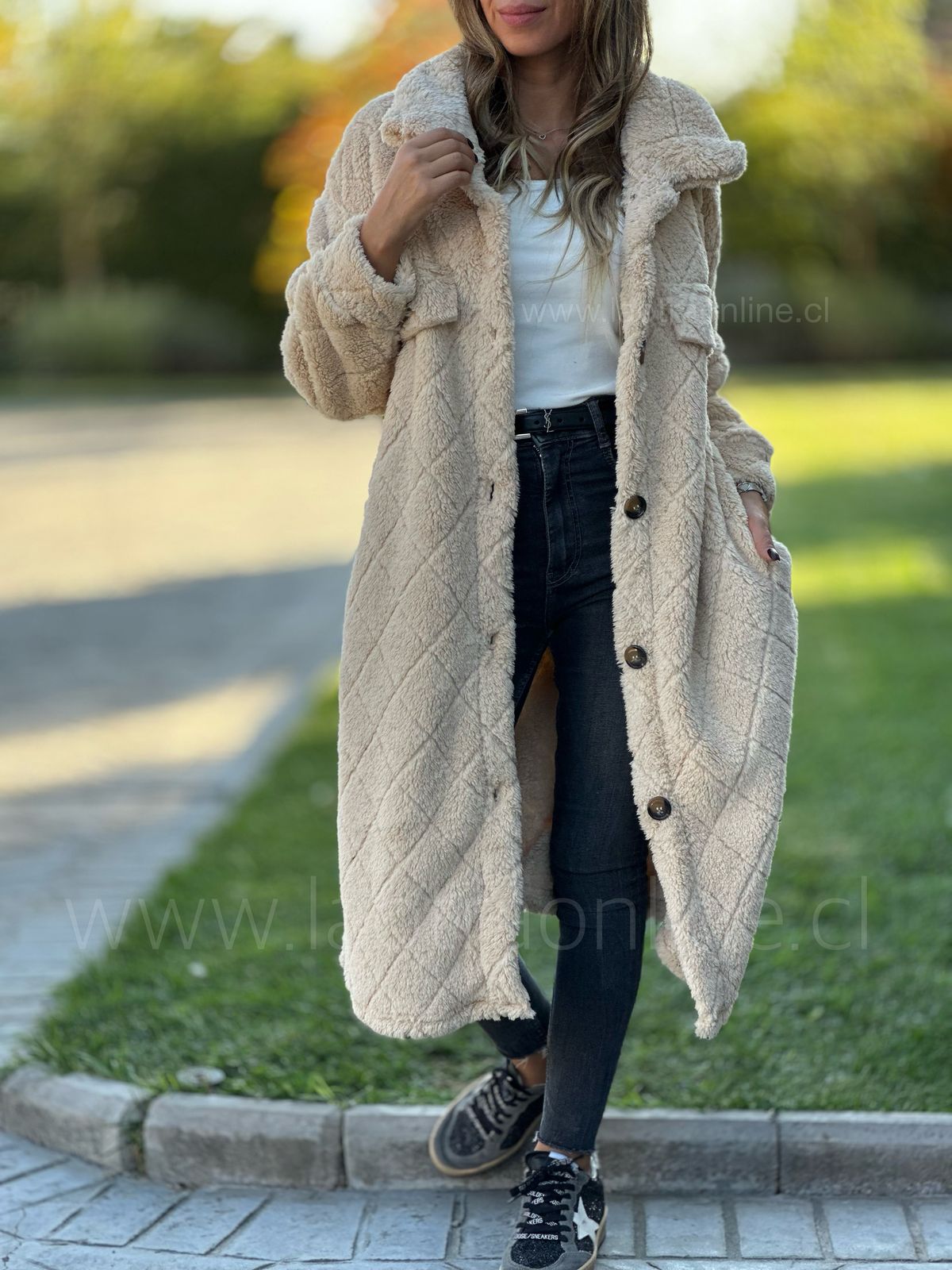 Abrigo corderito Florianopolis beige