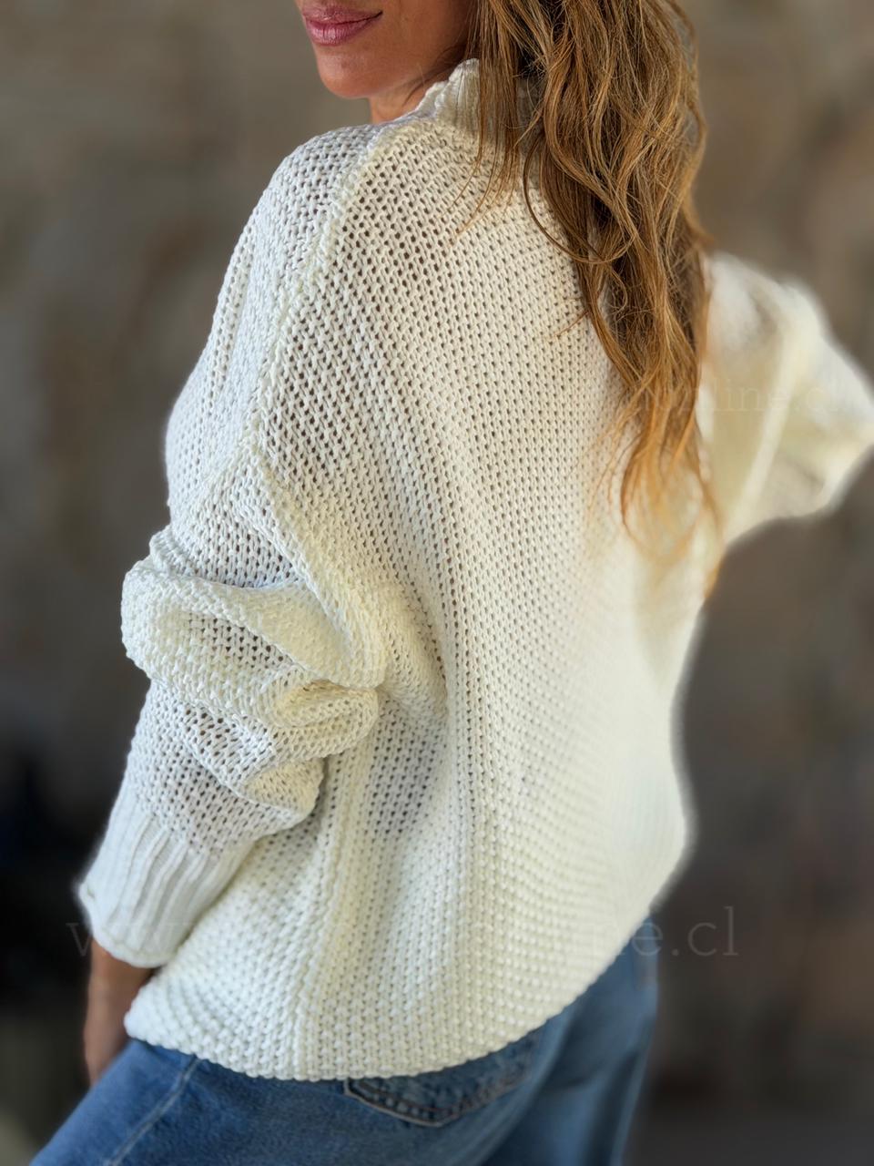 Sweater Punto bobo blanco