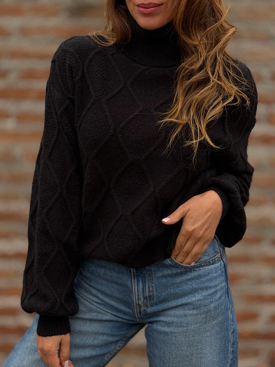 Sweater Rombos negro