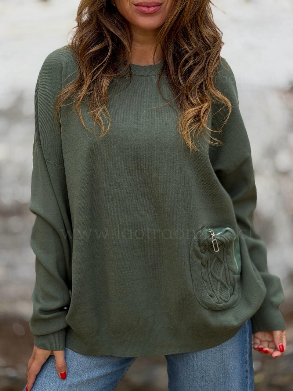 Sweater Bolsillo verde