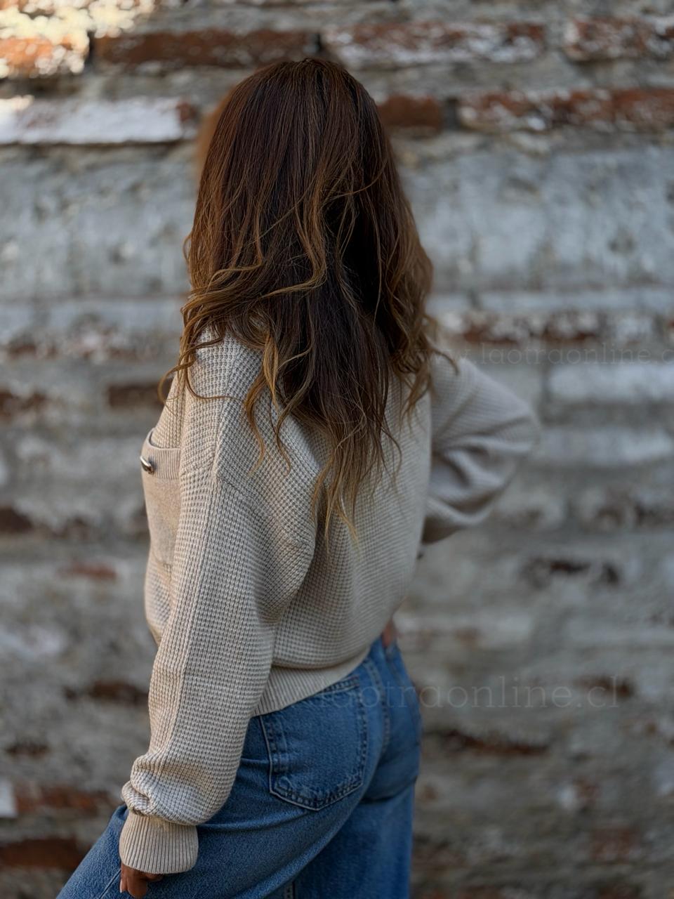 Sweater Tejido waffle arena