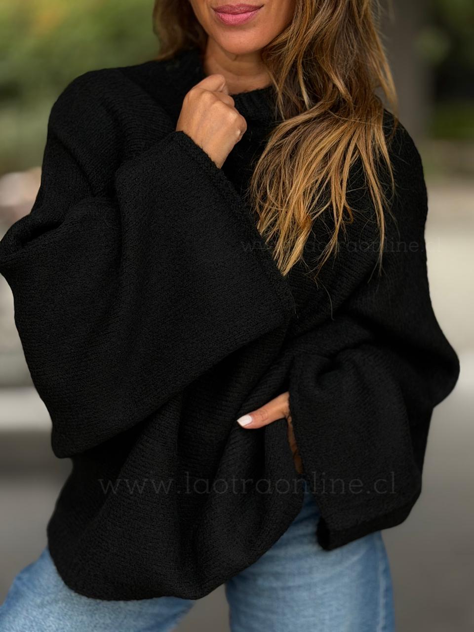 Sweater manga kimono negro