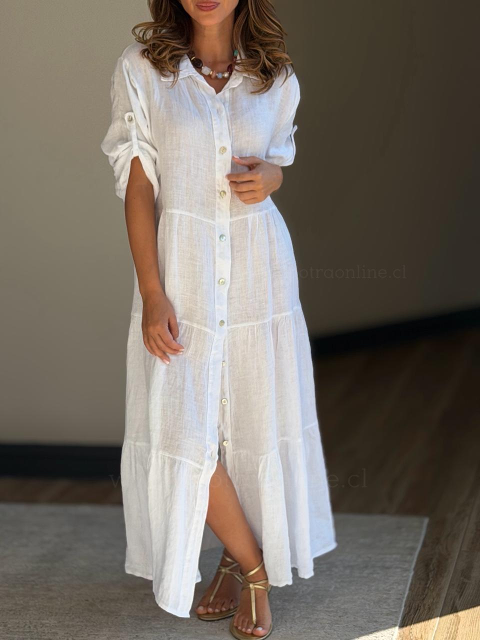 Vestido Lino blanco