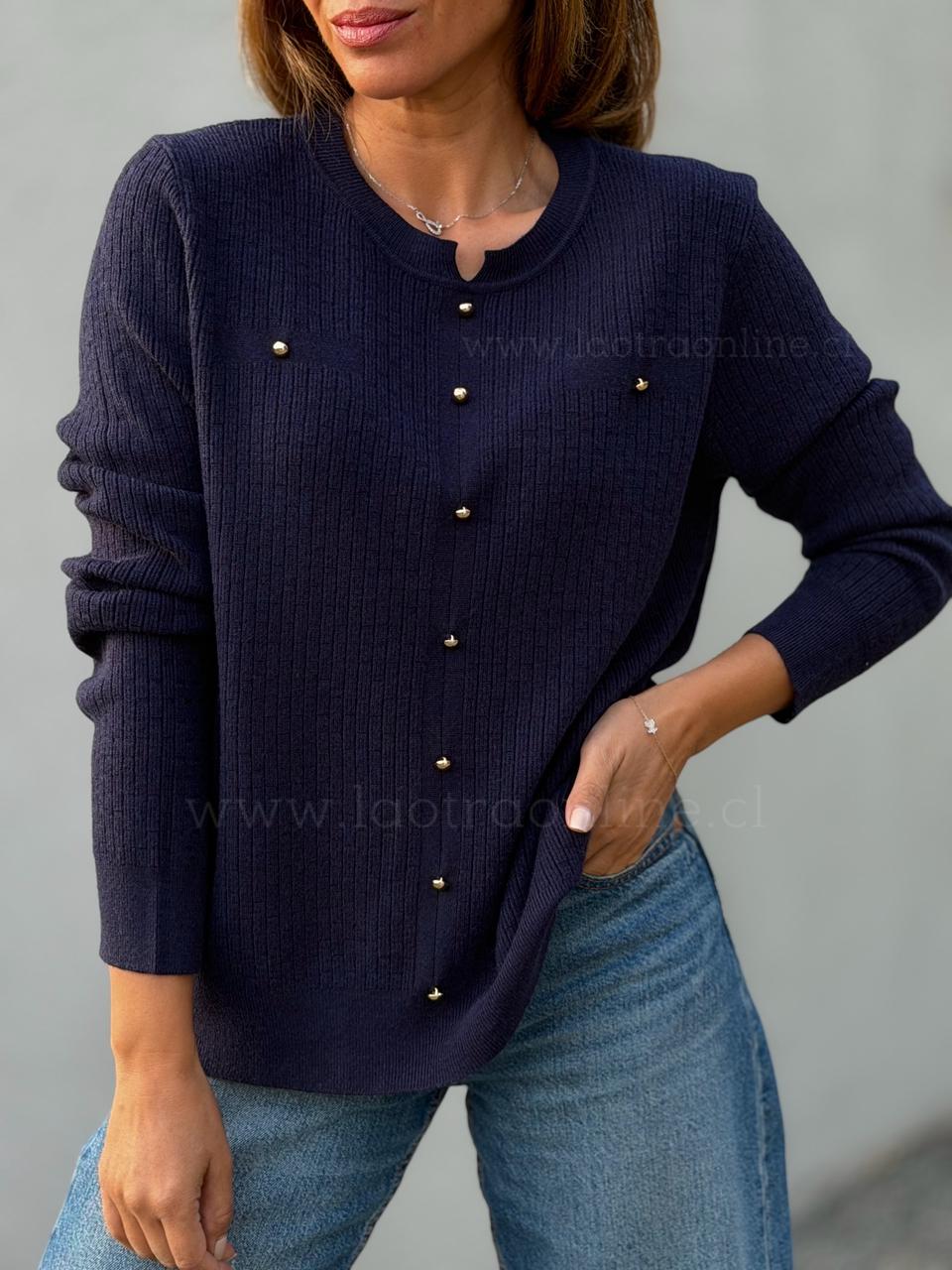 Chaleco Perlitas azul