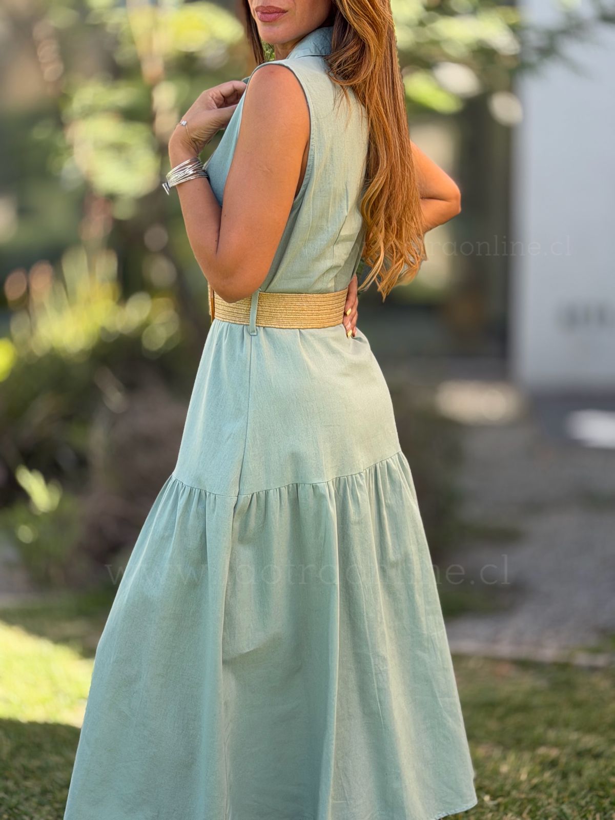 Vestido Abotonado menta