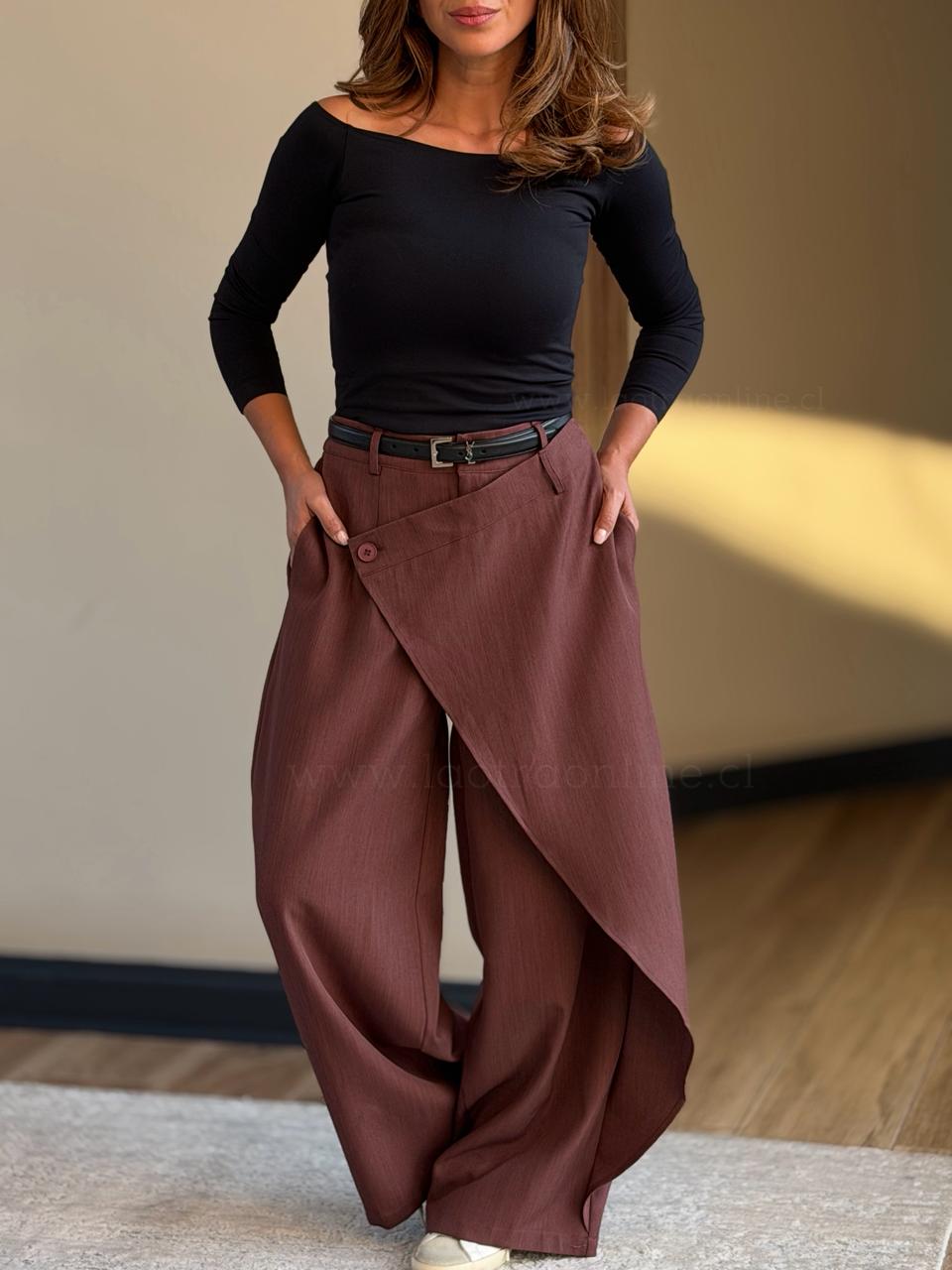 Pantalón Cool Cruzado marrón