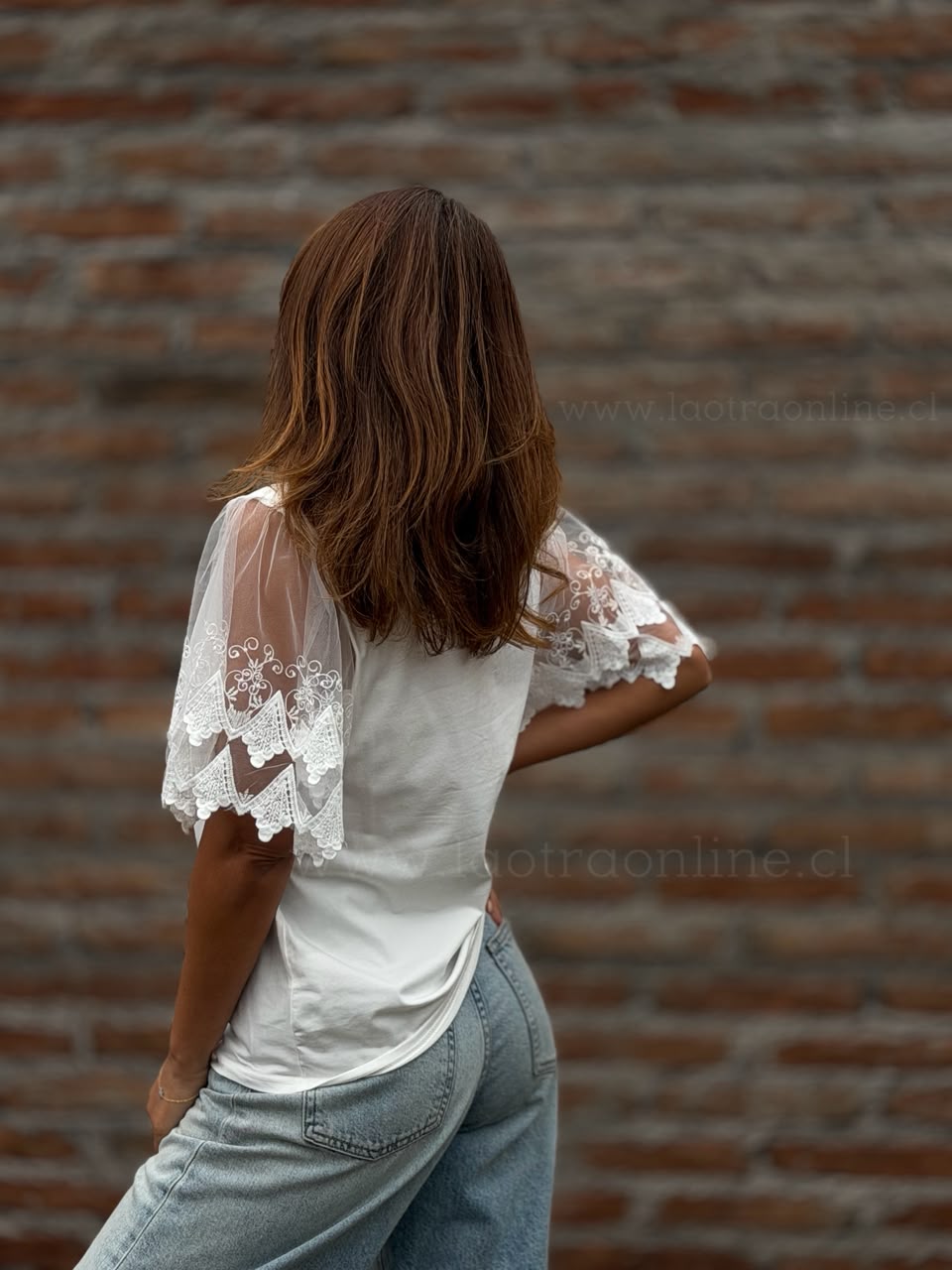 Polera Manga Deli blanco