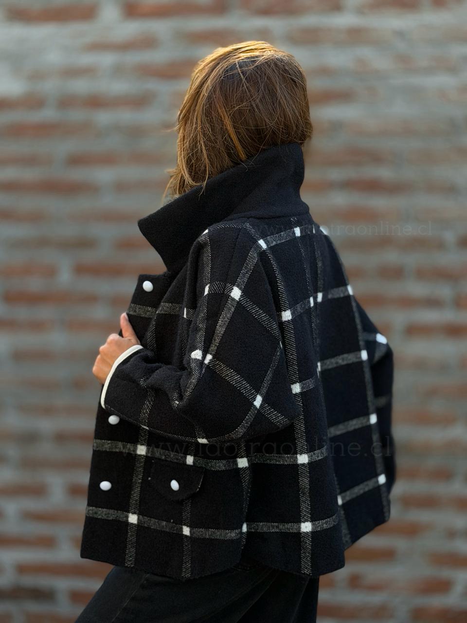 Abrigo New Cuadros negro