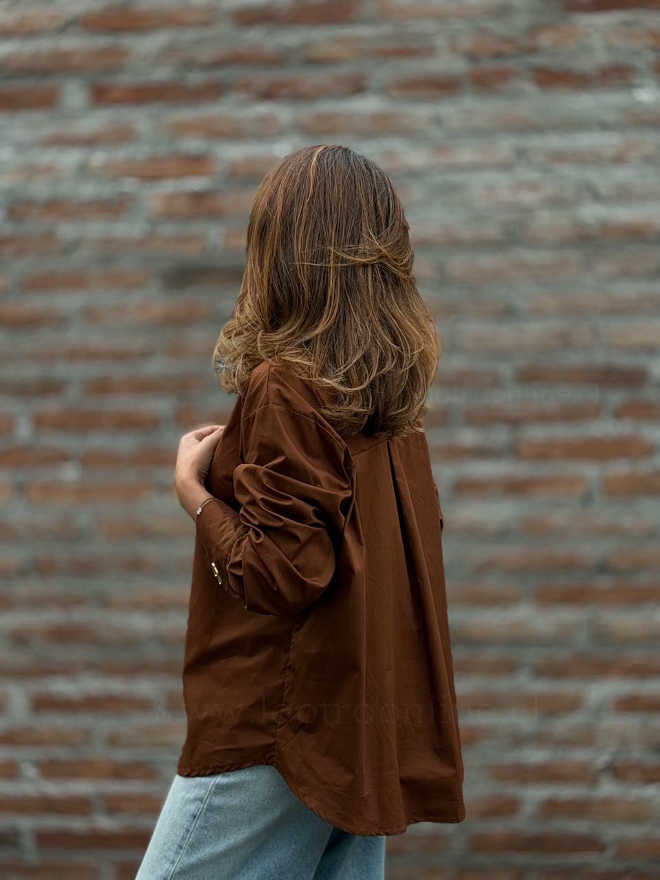 Blusa Botón corazón marrón