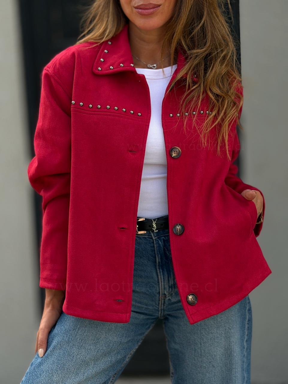 Chaqueta Rio tachas frambuesa