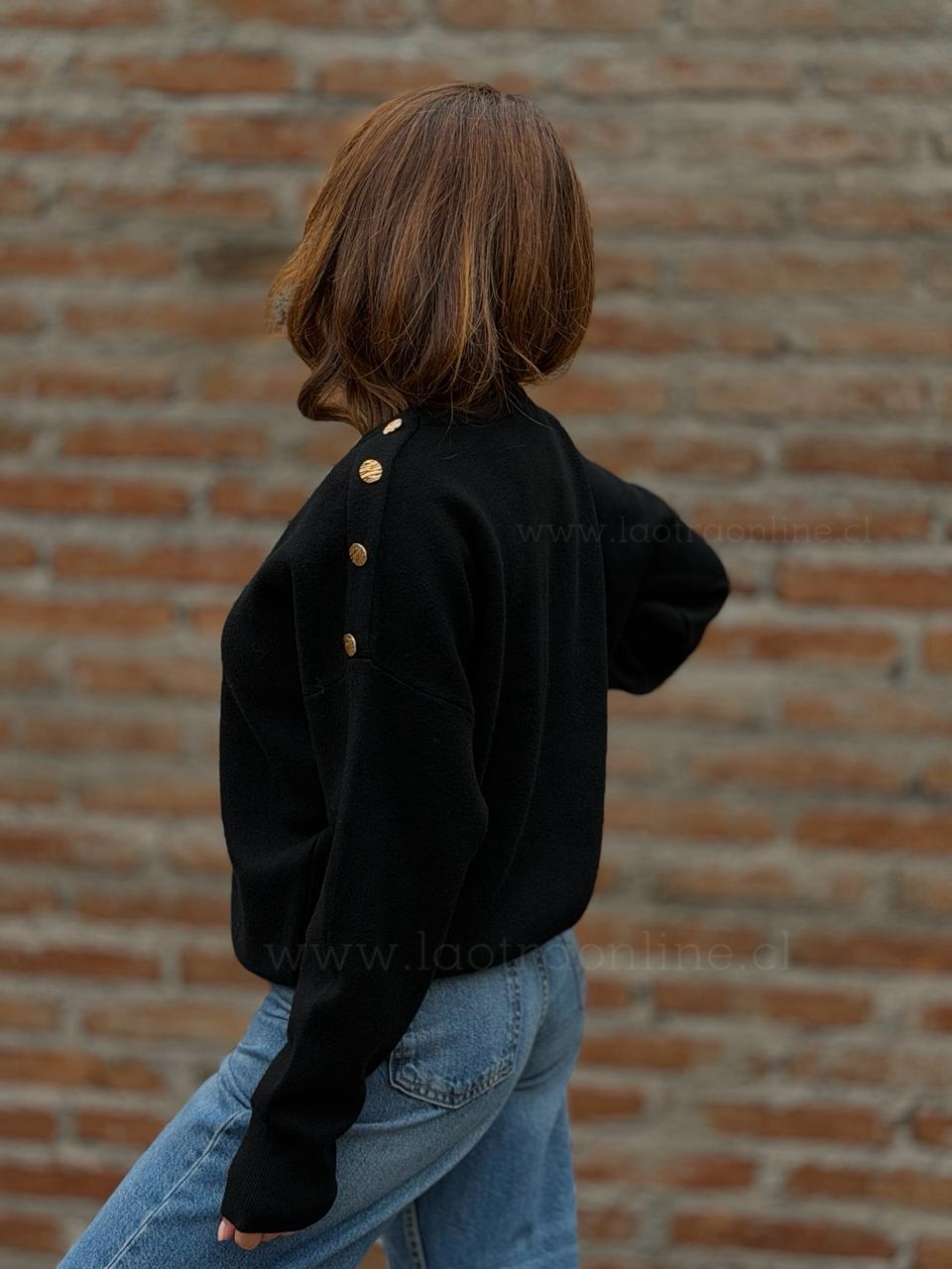 Sweater Hombro Bello negro