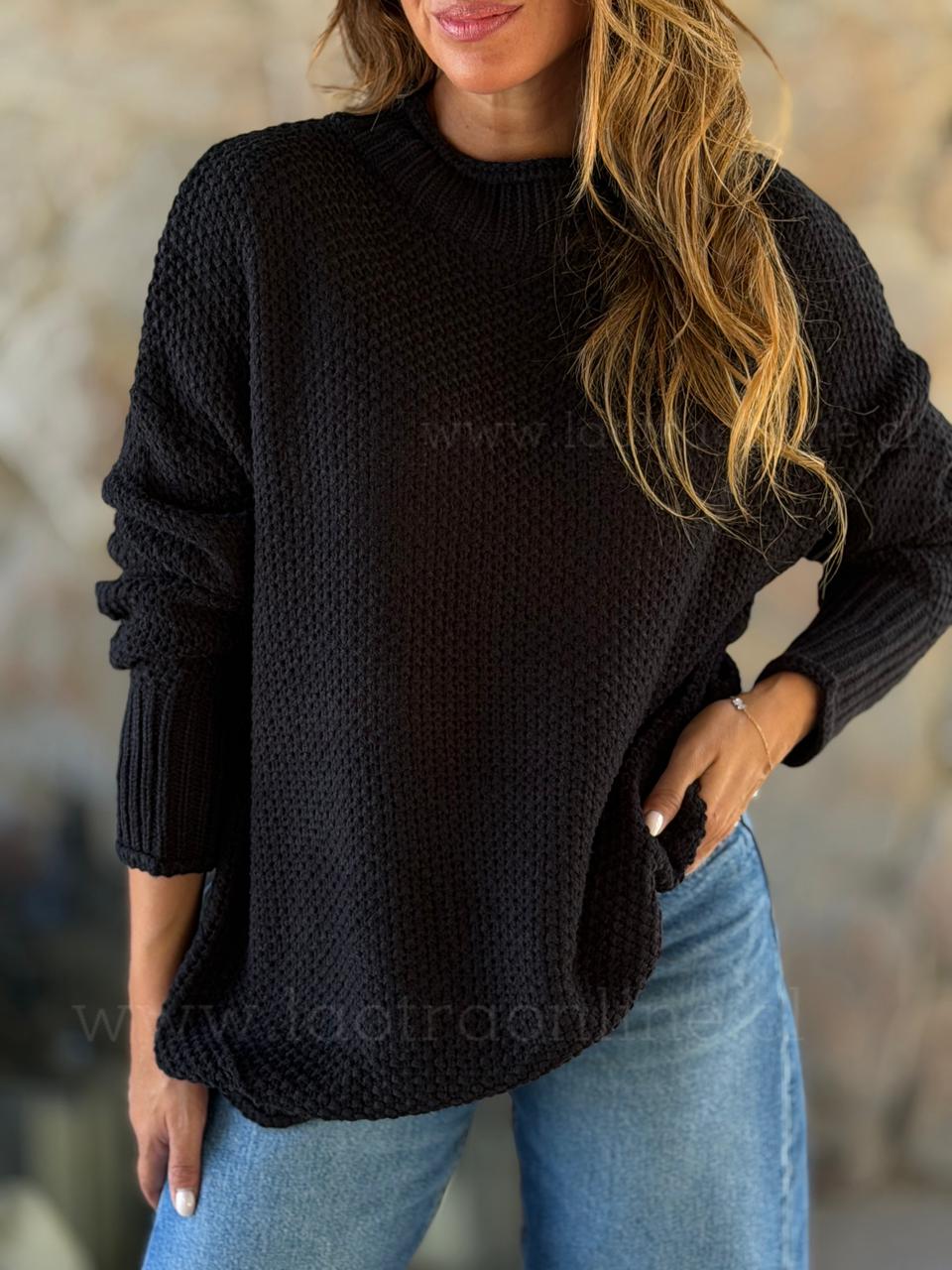 Sweater Punto bobo negro