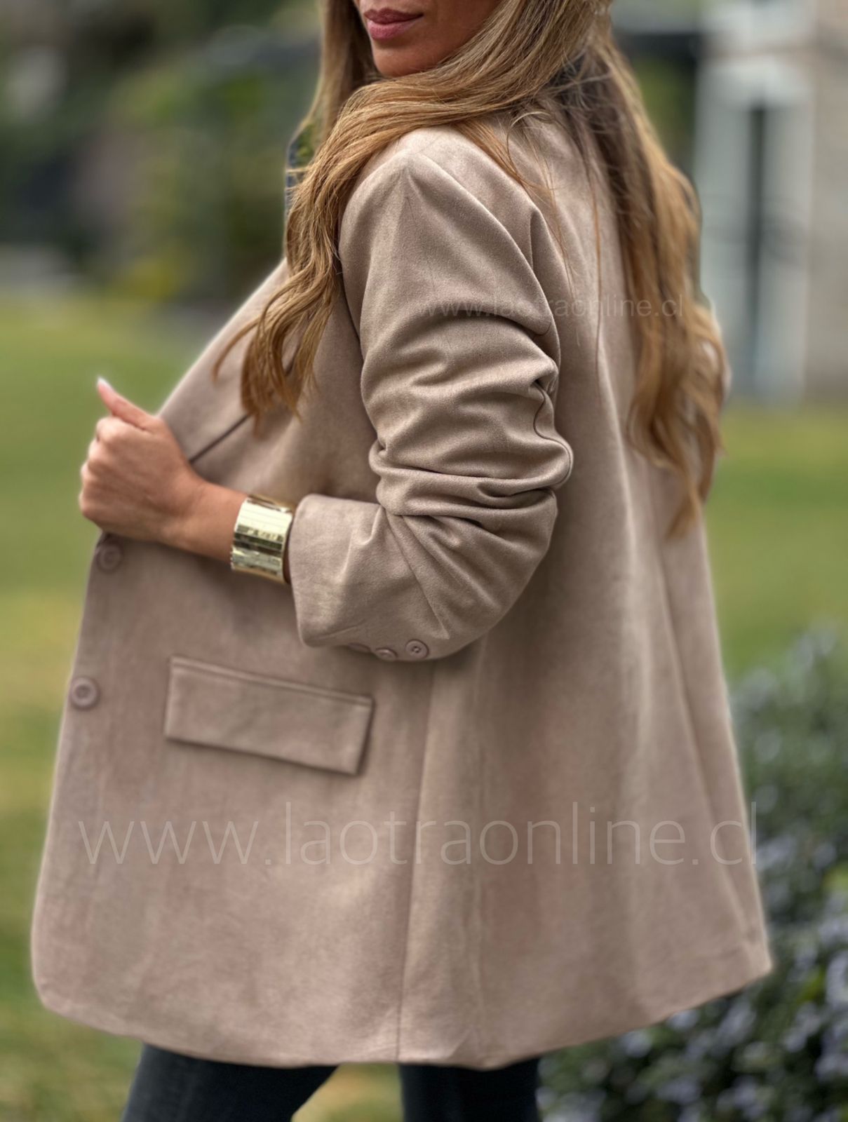 Blazer forrado Suede camel