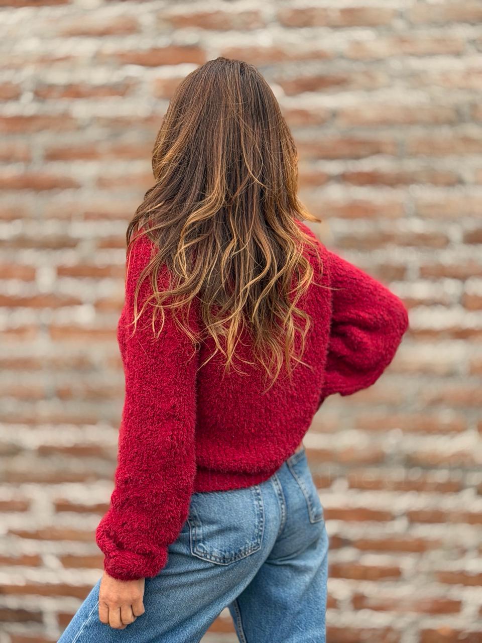 Sweater Manga impacto rojo