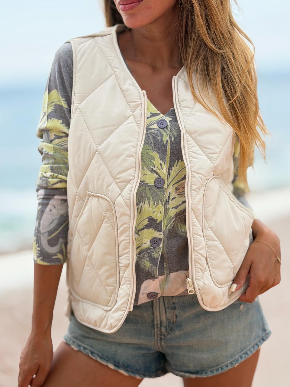 Sin mangas Sol crema