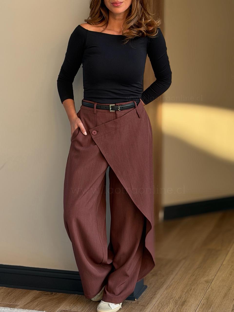 Pantalón Cool Cruzado marrón