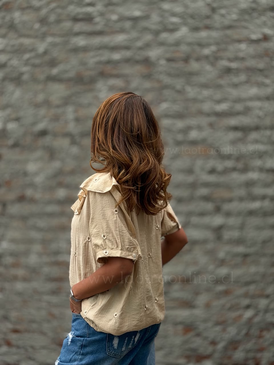 Blusa Girasol bordado caramelo