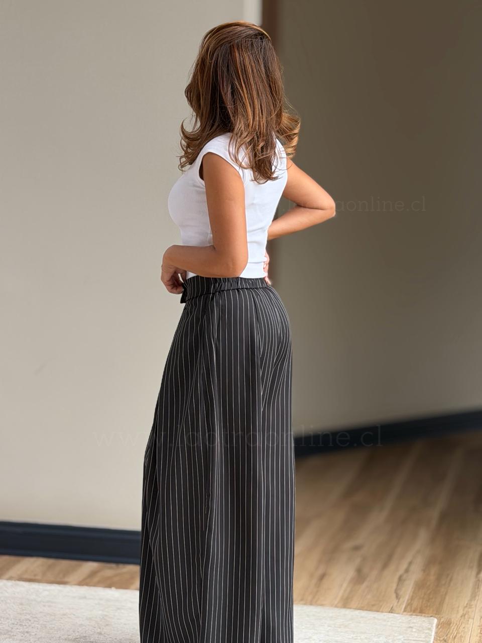 Pantalón London Rayas negro