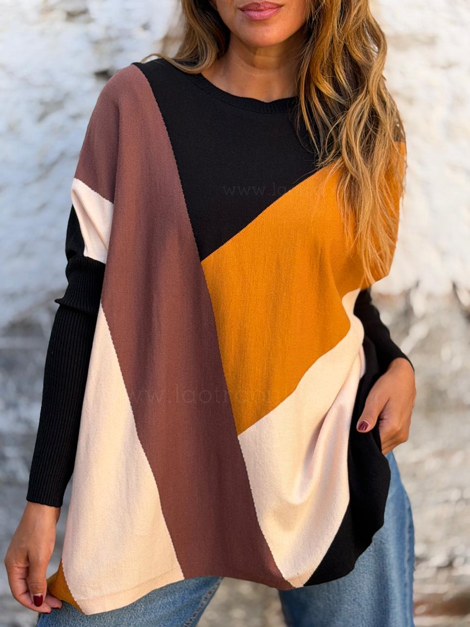 Sweater Micaela marrón/Negro