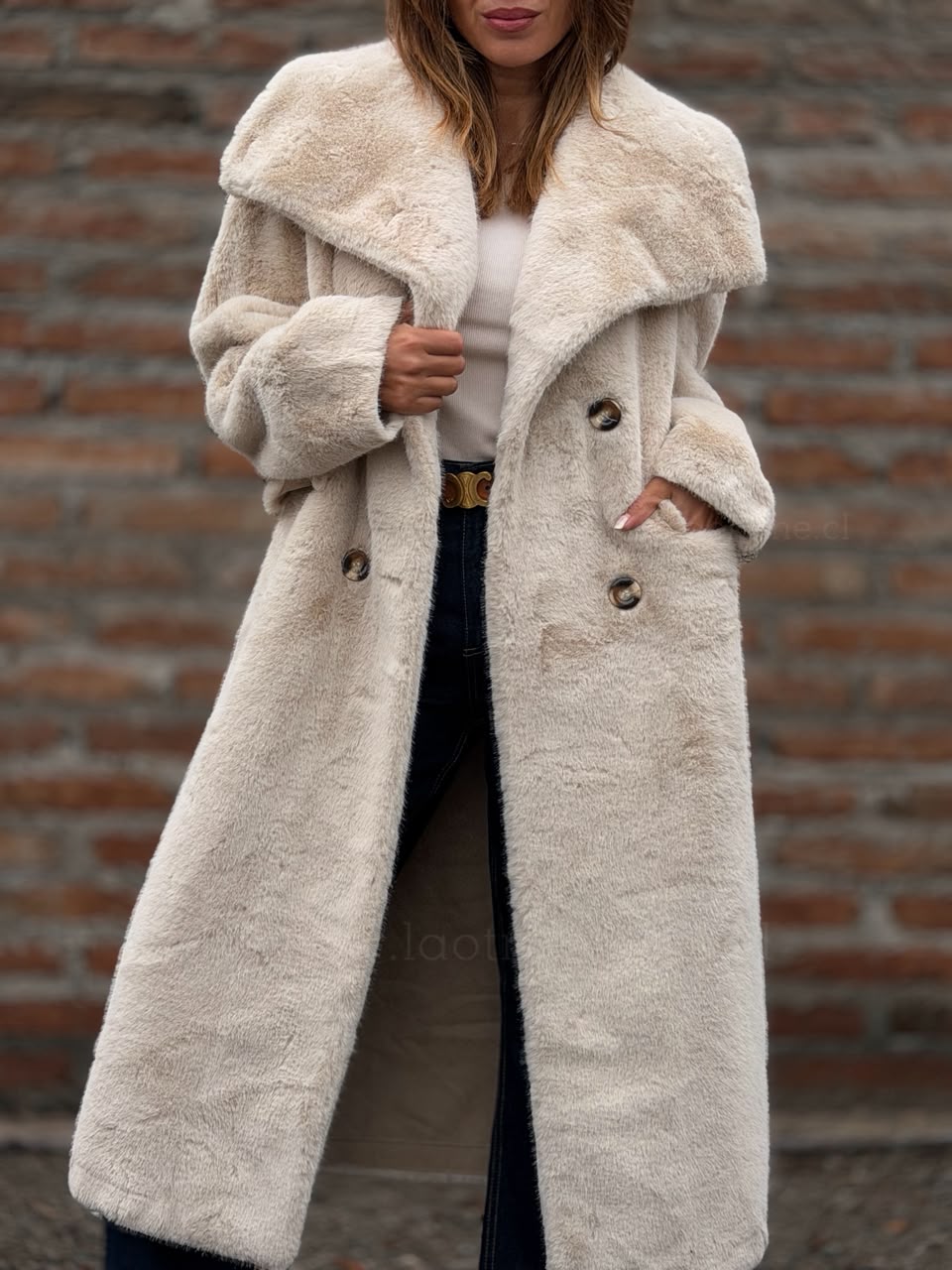 Abrigo Piel Deluxe beige
