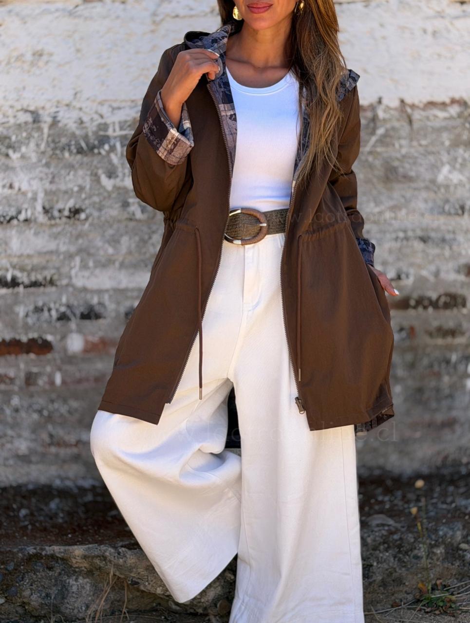 Gabardina Reversible choco