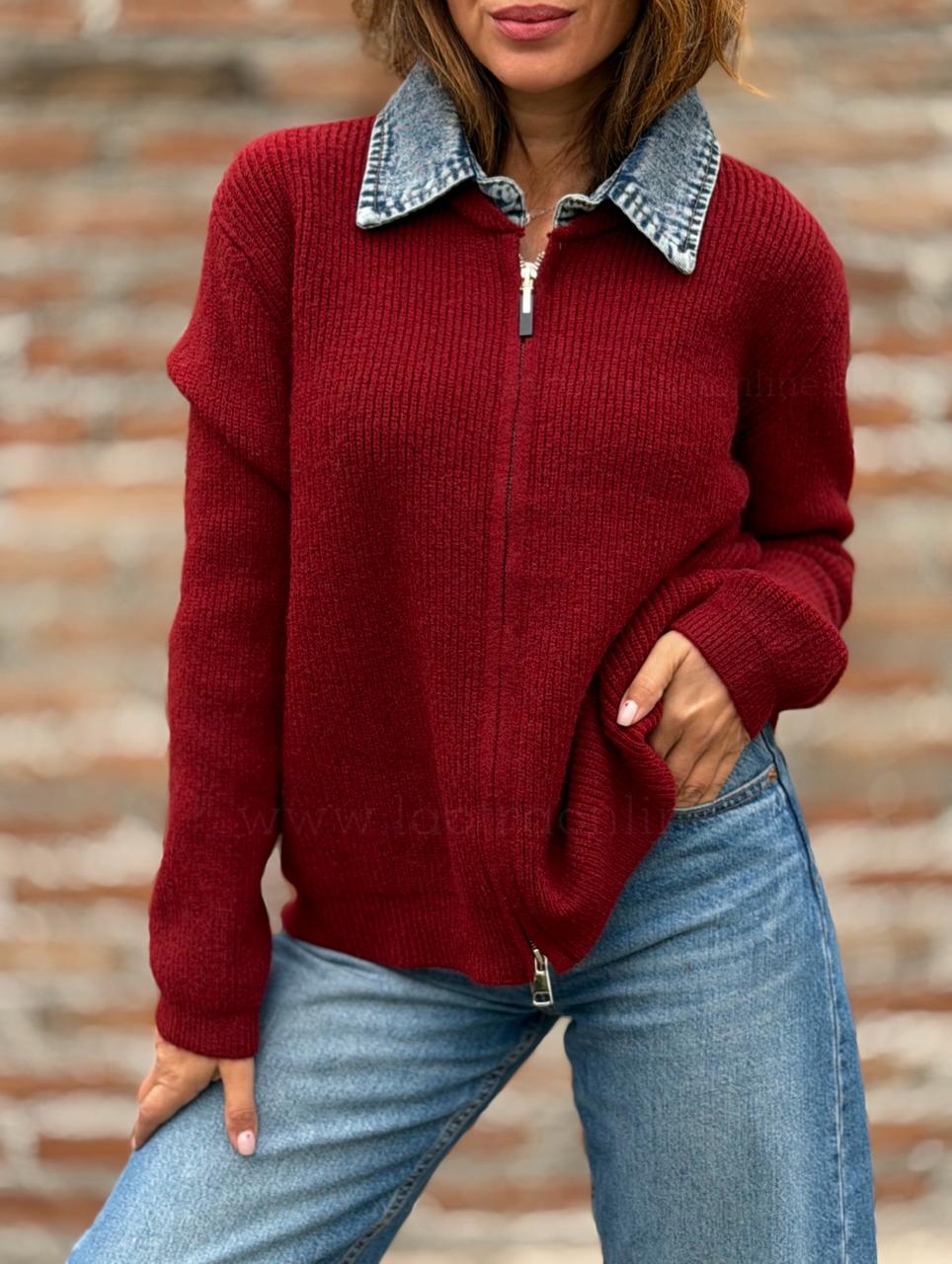 Chaleco cierre blusa mentirosa cherry