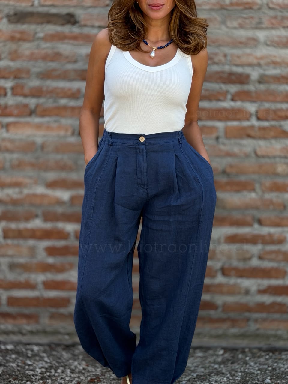 Baggy Lino azul